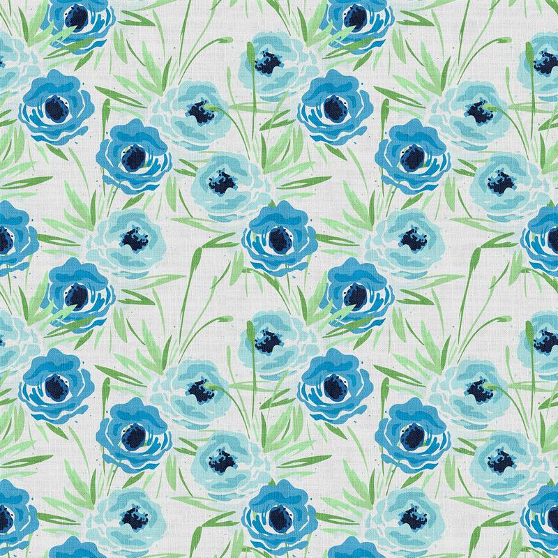 Floral Print Polyester Linen Curtain Drapery BENJIMAN