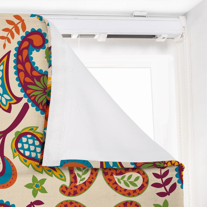 ABBY Paisley Print Polyester Linen Roman Shade
