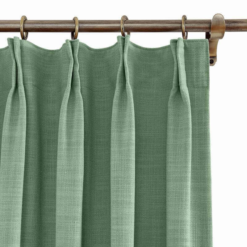 CUSTOM Liz Pale Turquoise Polyester Linen Curtain Drapery with Lined