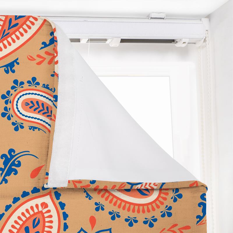 ANITA Paisley Print Polyester Linen Roman Shade