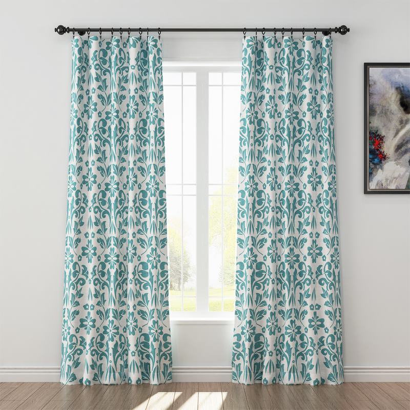 Nature Print Polyester Linen Curtain Drapery ARLO