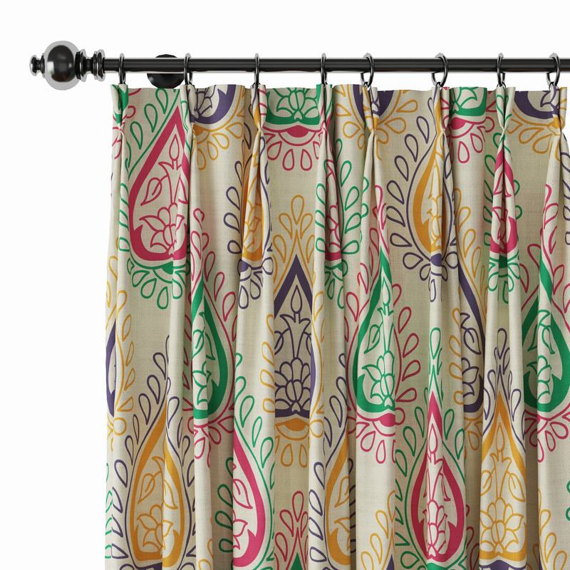Abstract Print Polyester Linen Curtain Drapery WYATT