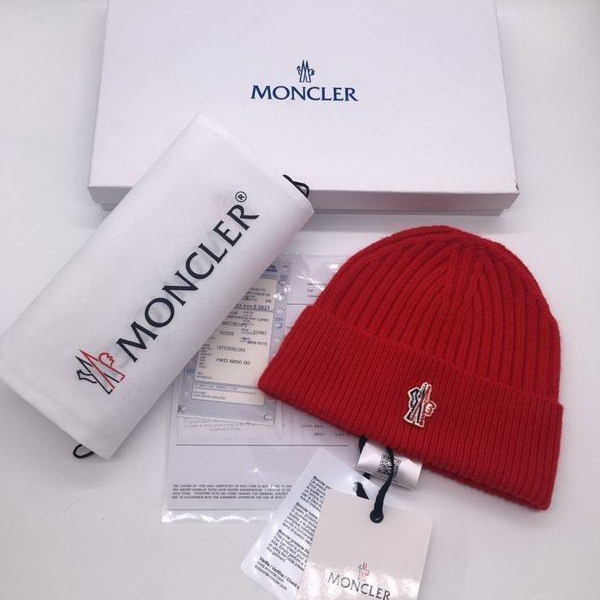官网同步20秋季最新款-Moncler新款毛线针织帽子，专柜同步，冬季必备款