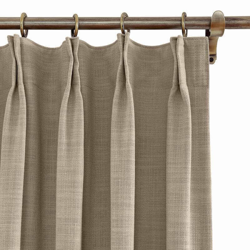 CUSTOM Liz Rosy Brown Polyester Linen Curtain Drapery with Lined