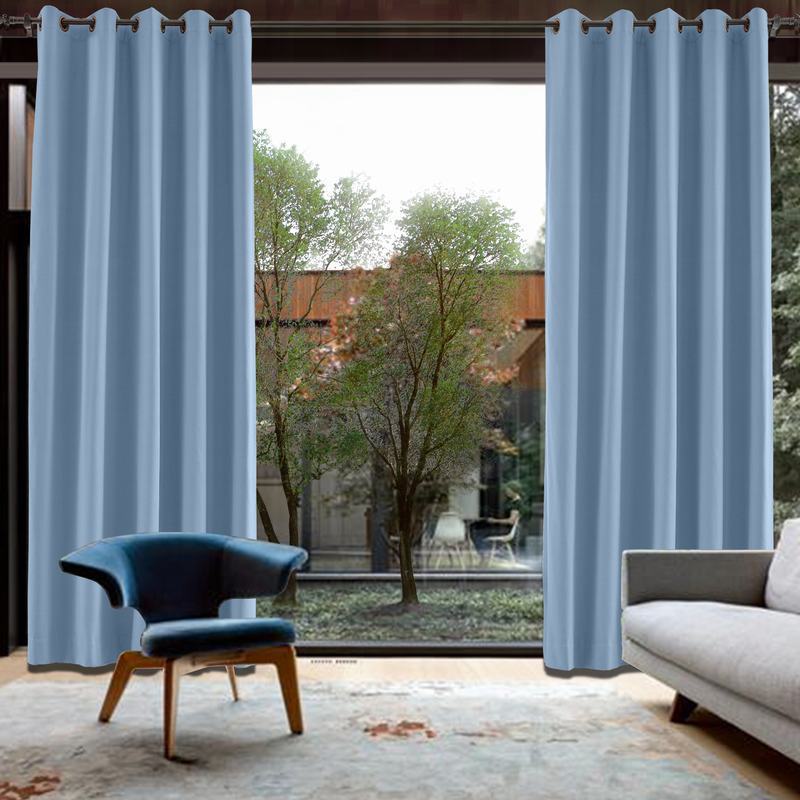 CUSTOM Capri Cashmere Blue Blackout Curtains with Liner