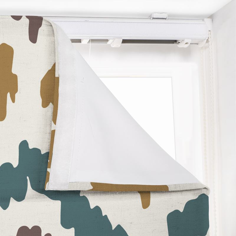 ARYAN Abstract Print Polyester Linen Room Darkening Roman Shade