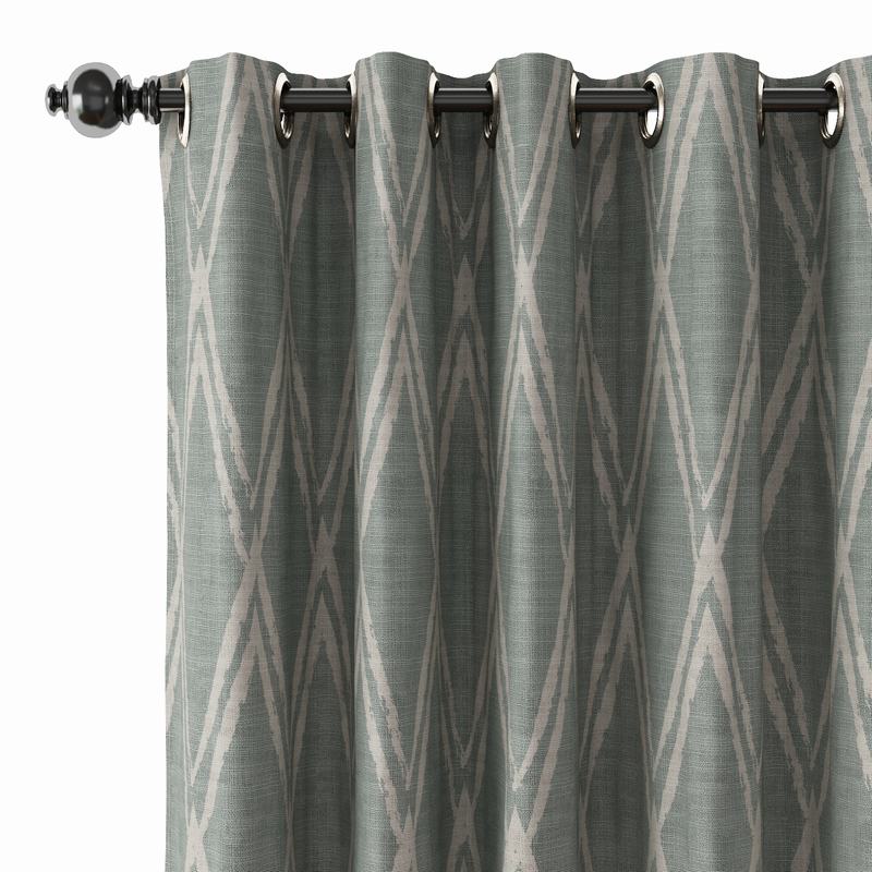 Geometic Print Polyester Linen Curtain Drapery ABSTRACT