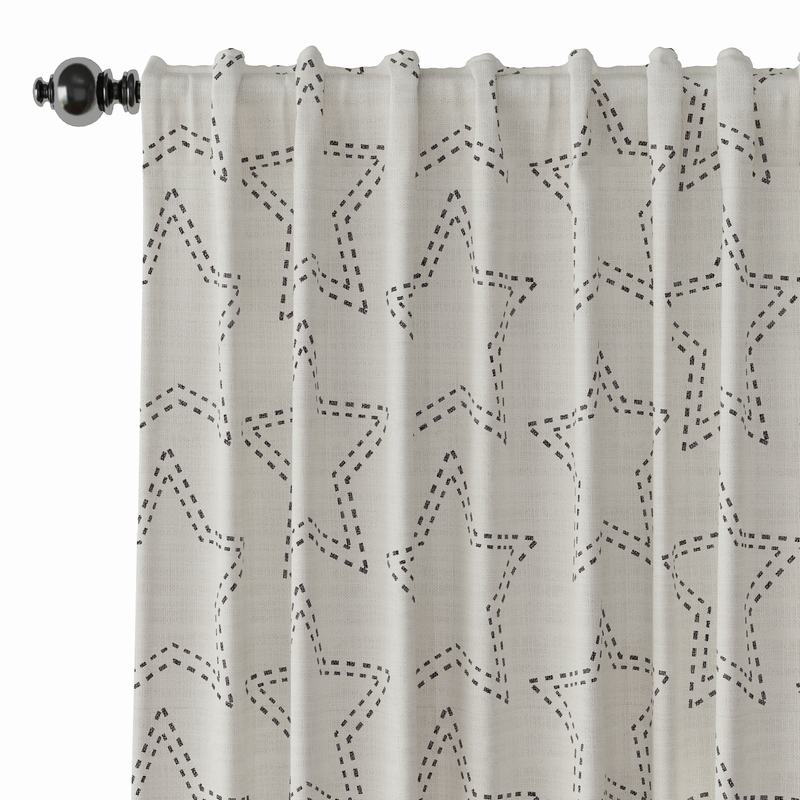 Geometric Print Polyester Linen Curtain Drapery BAOBEI