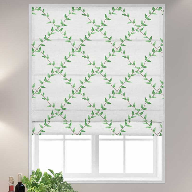 GARDEN Nature Print Polyester Linen Roman Shade