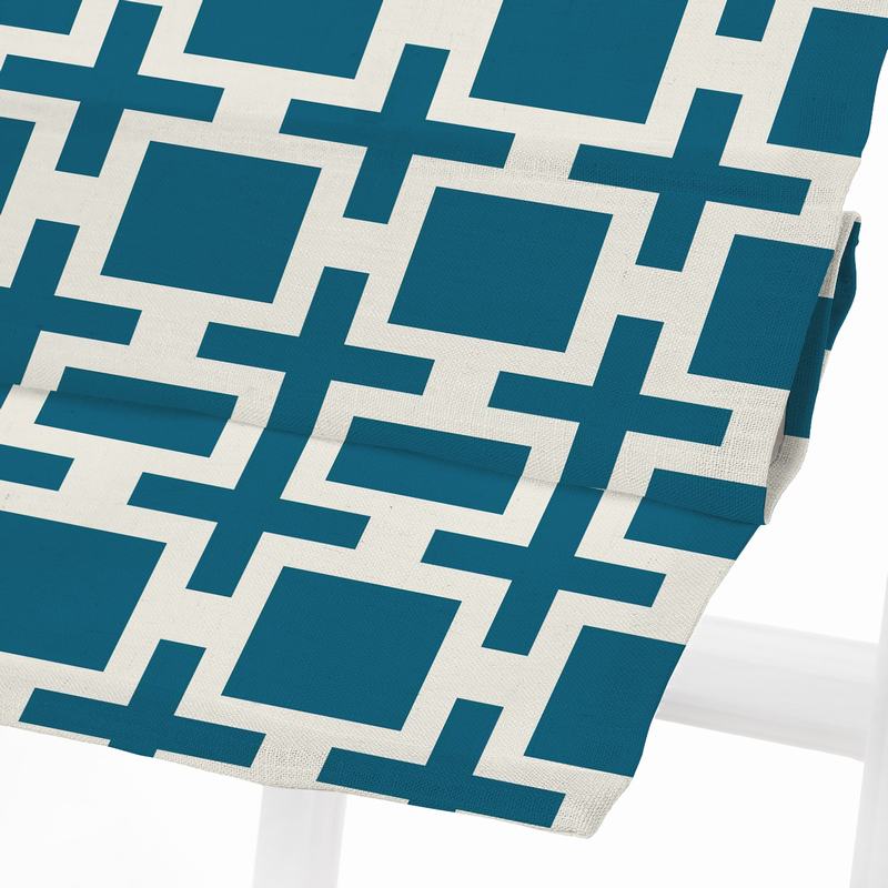 CHELSEA Abstract Print Polyester Linen Roman Shade