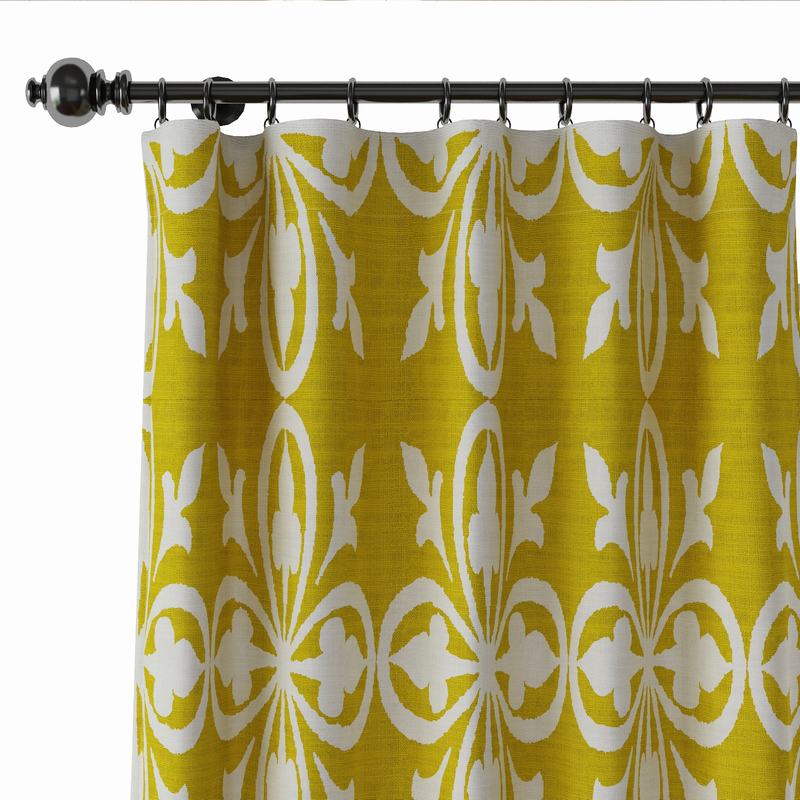Abstract Print Polyester Linen Curtain Drapery YULAN