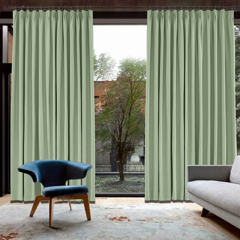 CUSTOM Capri Sky Mint Blackout Curtains with Liner