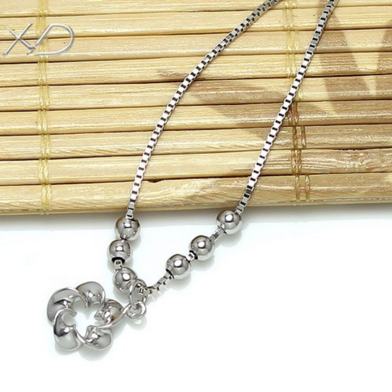 XD 925 sterling silver beaded foot chain with flower and extended chain fine jewelry for women wedding anklets SS026