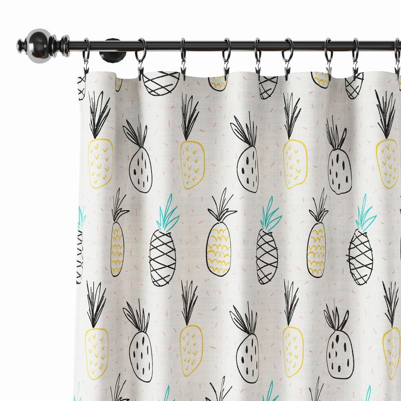 Spring Print Polyester Linen Curtain Drapery OILPAINTING