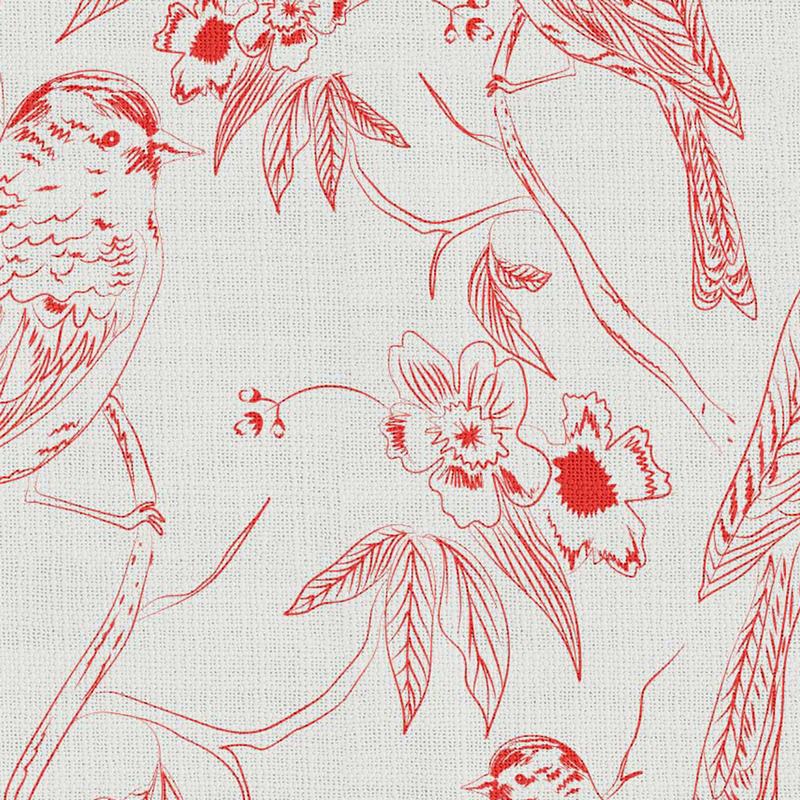 Aquarelle Print Polyester Linen Curtain Drapery with Privacy Blackout Thermal Lining BERT