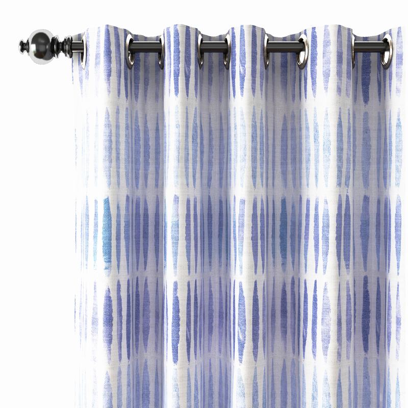 Abstract Print Polyester Linen Curtain Drapery GRANVILLE