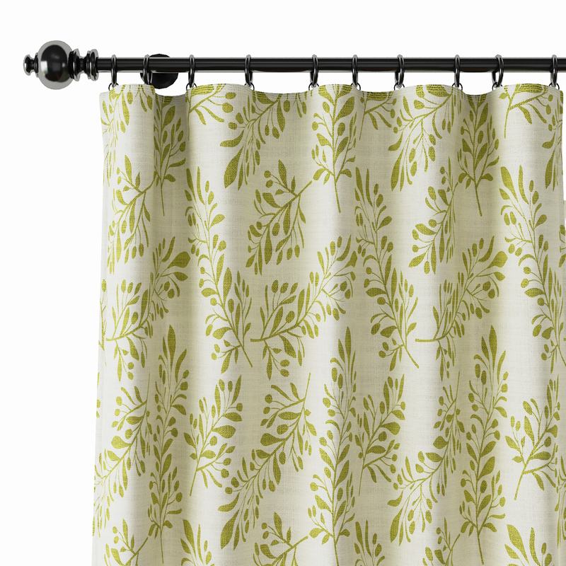 Nature Print Polyester Linen Curtain Drapery JASPER