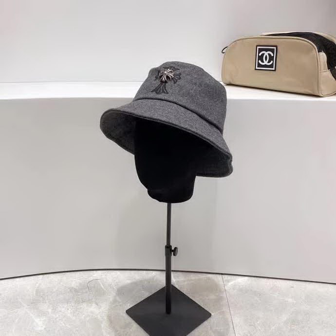 20冬季最新专柜款-ChromeHearts20秋冬新款羊毛呢子皮标十字架，个性街头朋克风，神秘复古十字架，帅气！帽型超正！精品刺绣皮边，妥妥的高级风！