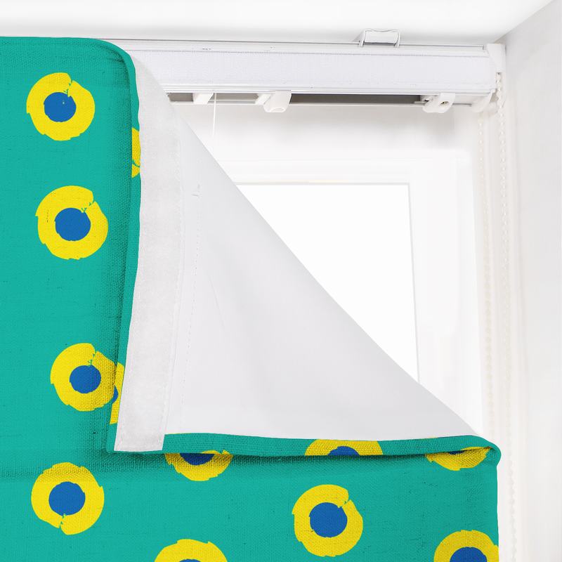 JUNIOR Abstract Print Polyester Linen Roman Shade