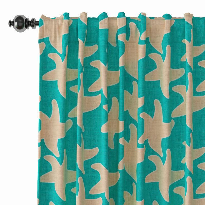 Abstract Print Polyester Linen Curtain Drapery JUEYE
