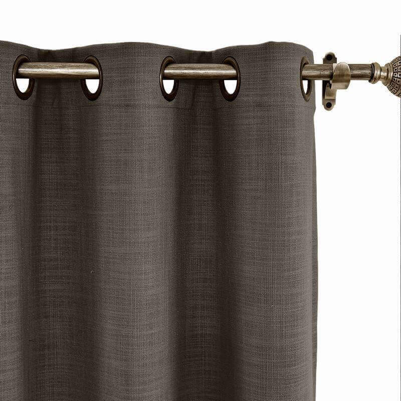CUSTOM Liz Chocolate Tart Polyester Linen Curtain Drapery with Lined