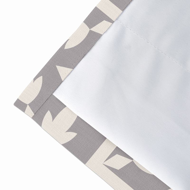 Abstract Print Polyester Linen Curtain Drapery with Privacy Blackout Thermal Lining CHLOE