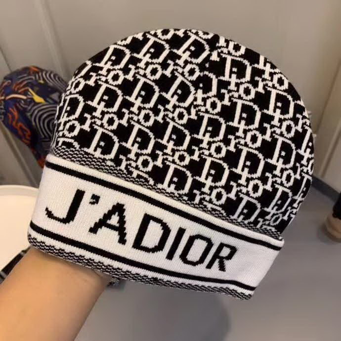 20冬季最新专柜款-迪奥Dior新款字母提花标针织羊毛毛线帽，定制羊毛，简约帅气新标志，男女同款超酷时尚街头风