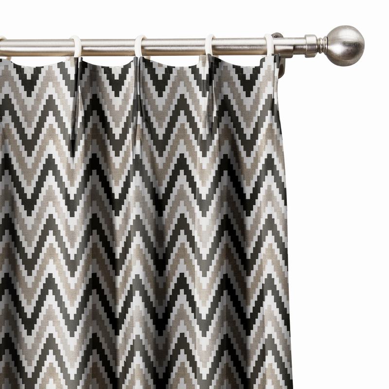 Chevon Zigzag Print Polyester Cotton Curtain ADA
