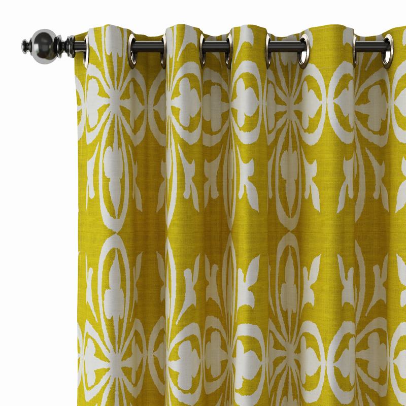 Abstract Print Polyester Linen Curtain Drapery YULAN