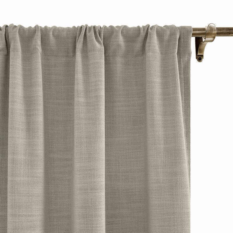 CUSTOM Liz Burly Wood Polyester Linen Curtain Drapery with Lined