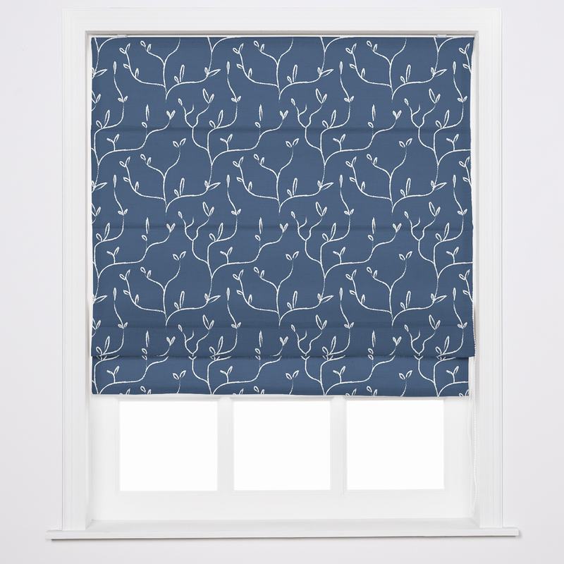 CLARA Abstract Print Polyester Linen Room Darkening Roman Shade