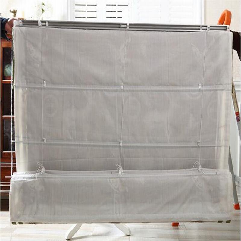 Print Polyester Cotton Roman Shade In Green