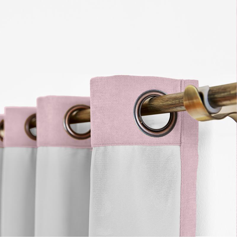 CUSTOM Kante Light Lavender Polyester Cotton Drapery With Lining Curtains