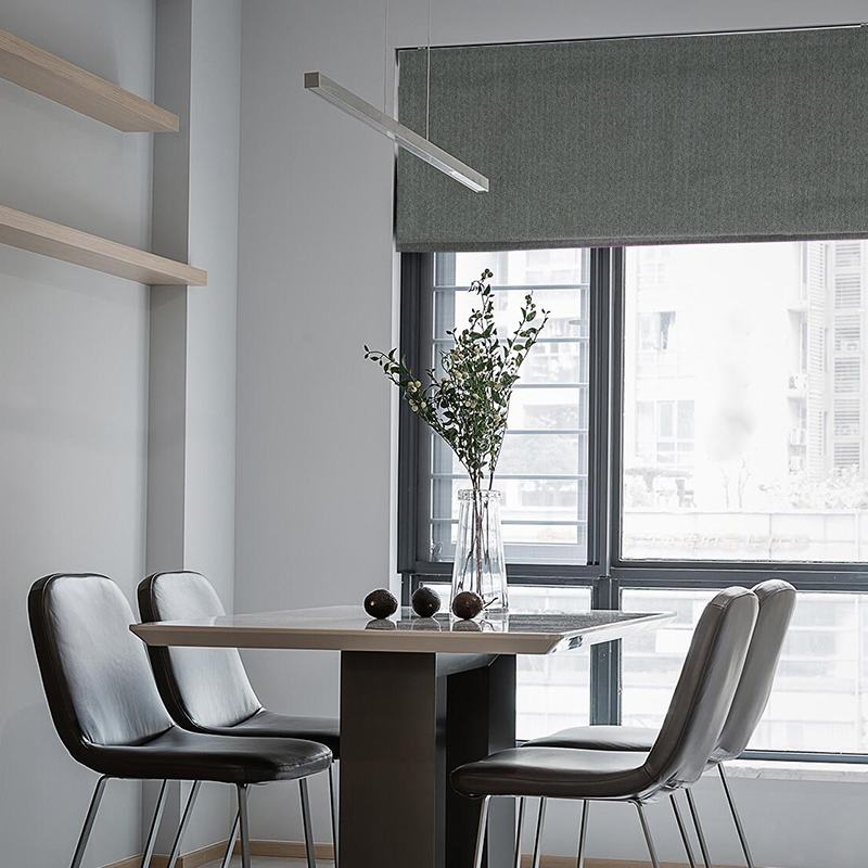 Herringbone Cotton Linen Roman Shade In Gray Green