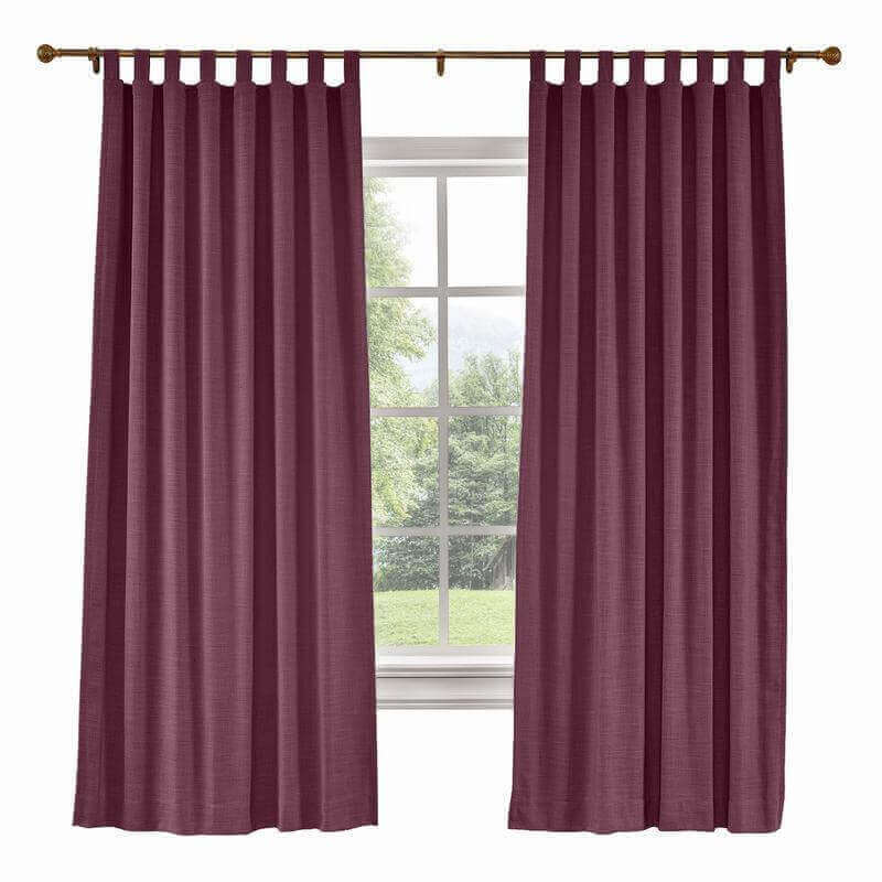 CUSTOM Liz Plum Polyester Linen Curtain Drapery with Lined