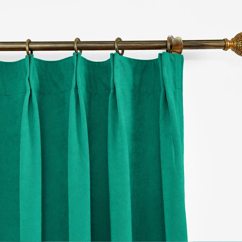 CUSTOM Kante Peacock Polyester Cotton Drapery With Lining Curtains