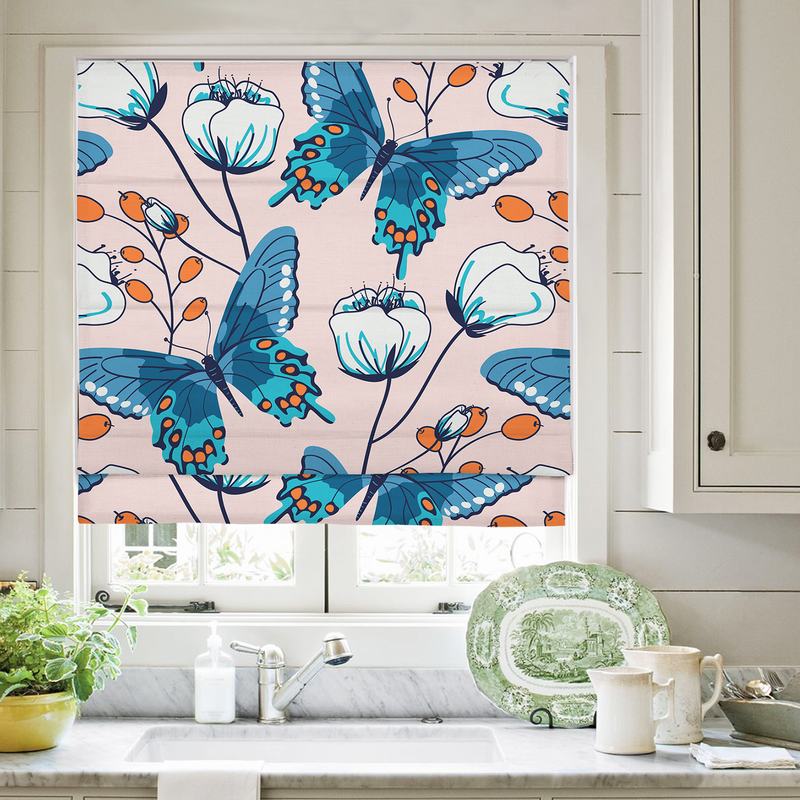 ALICE Nature Print Polyester Linen Roman Shade