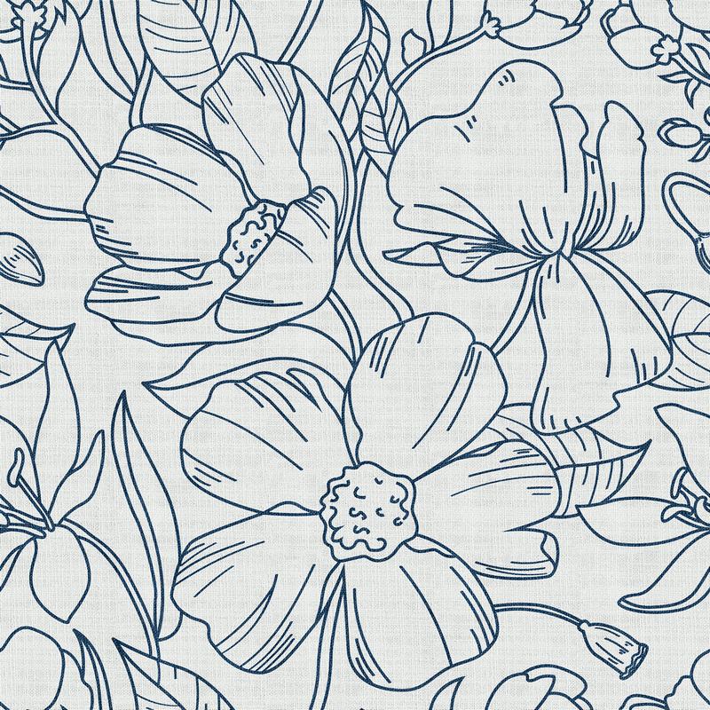 Floral Print Polyester Linen Curtain Drapery JACK