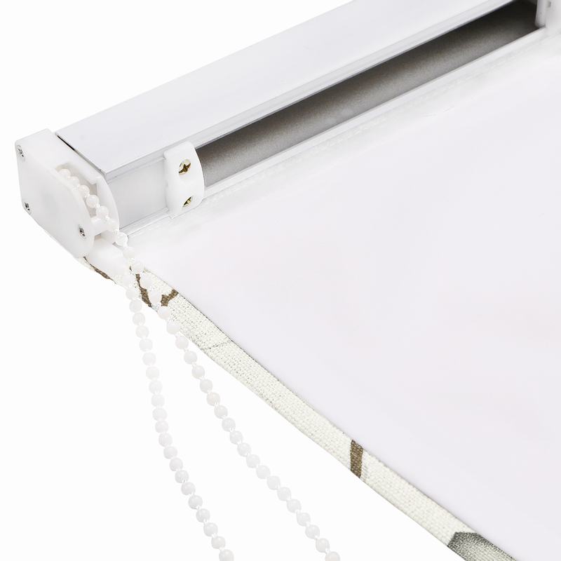 ASTRID Plum Blossom Print Polyester Linen Room Darkening Roman Shade