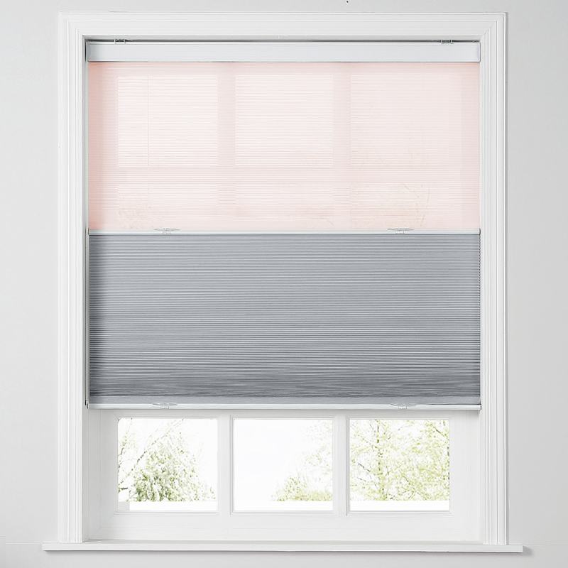 REESE Cordless Blackout TriShades Day/Night Honeycomb Shade Pink Sheer