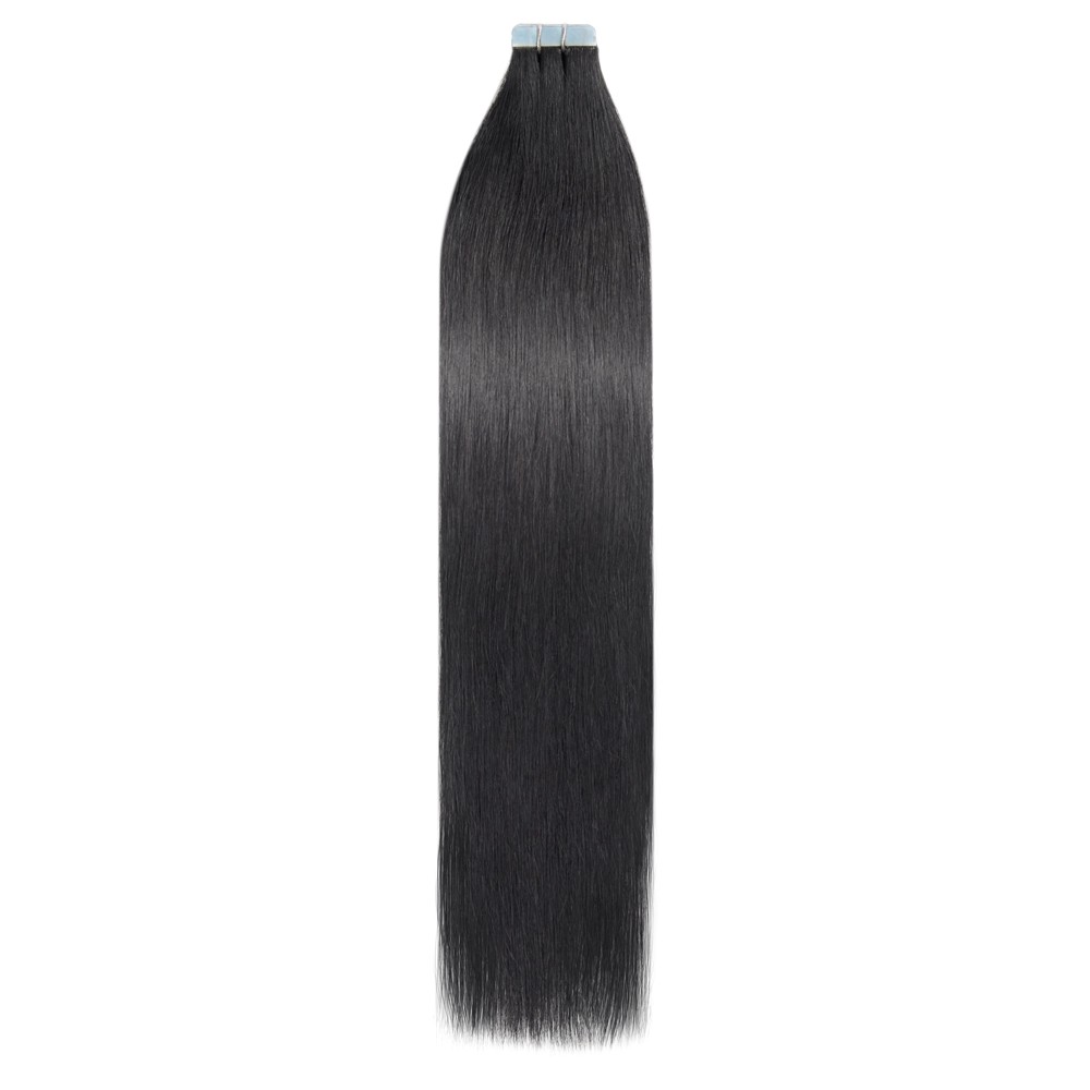 20pcs 50g Straight Tape In Hair Extensions #1 Jet Black