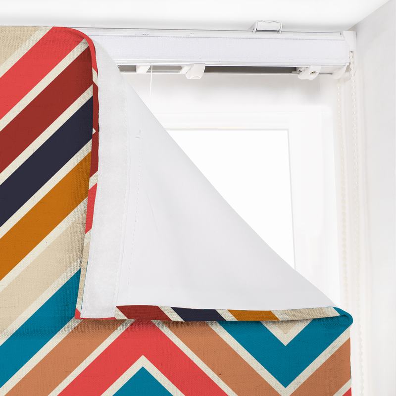 BARBARA Abstract Print Polyester Linen Roman Shade