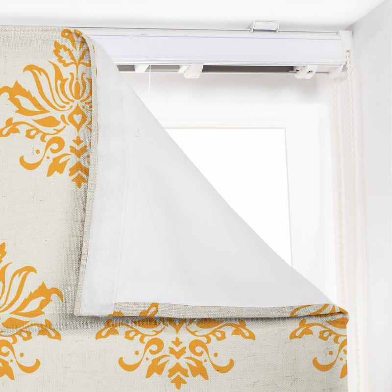 JULIA Abstract Print Polyester Linen Room Darkening Roman Shade