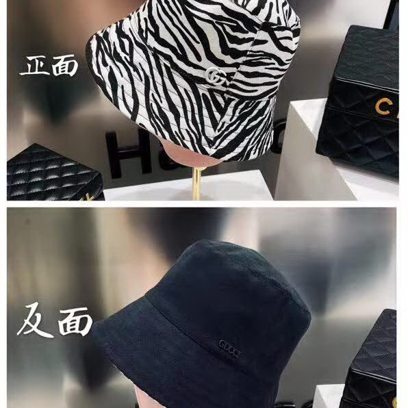 20冬季最新专柜款-Gucci新款双面渔夫帽，秋冬新系列元素，斑马纹渔夫无敌好看，成功逆袭的斑马纹成了秋冬的主色调，我承认我被这个色系征服了！