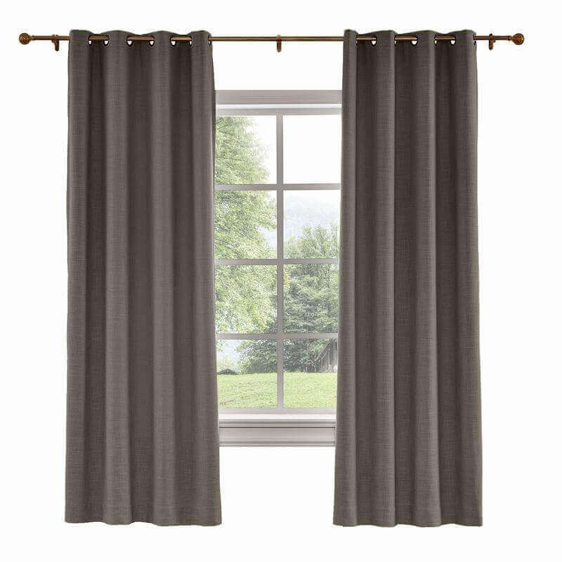 CUSTOM Liz Chocolate Tart Polyester Linen Curtain Drapery with Lined
