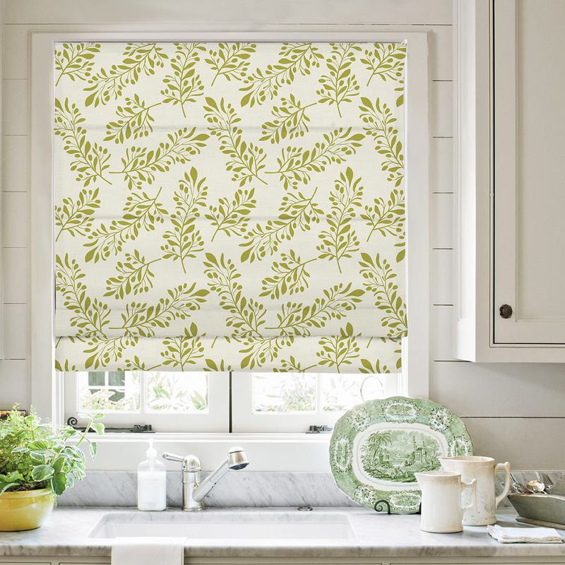 JASPER Nature Print Polyester Linen Roman Shade