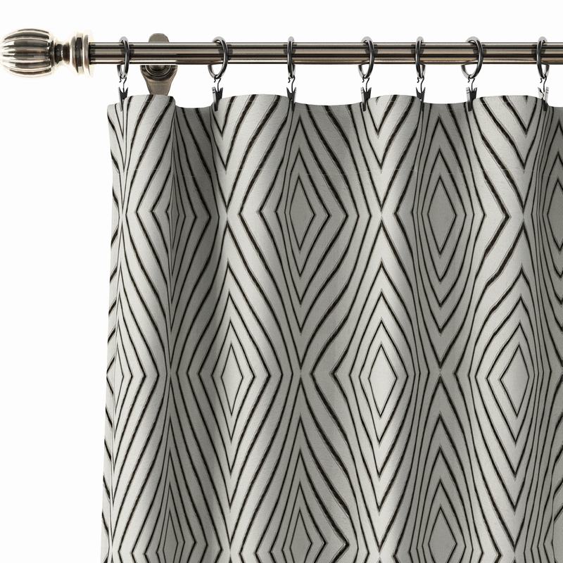 Solid Jacquard Diamond Curtain Drapery POSIE