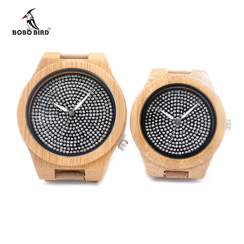 Brand BOBO BIRD Bamboo Wood Women Men Lovers Wristwatches Female Quartz Wrist Watch Quartz-watch Montre Femme Relogio Feminino