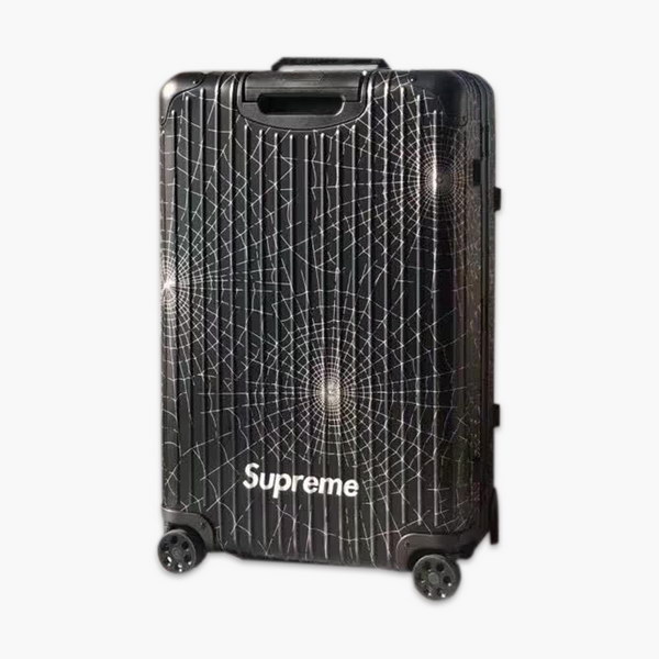 日默瓦/rimowa x Supreme联名蜘蛛网，全铝箱体，二次氧化蜘蛛网，无极变速弹跳拉杆