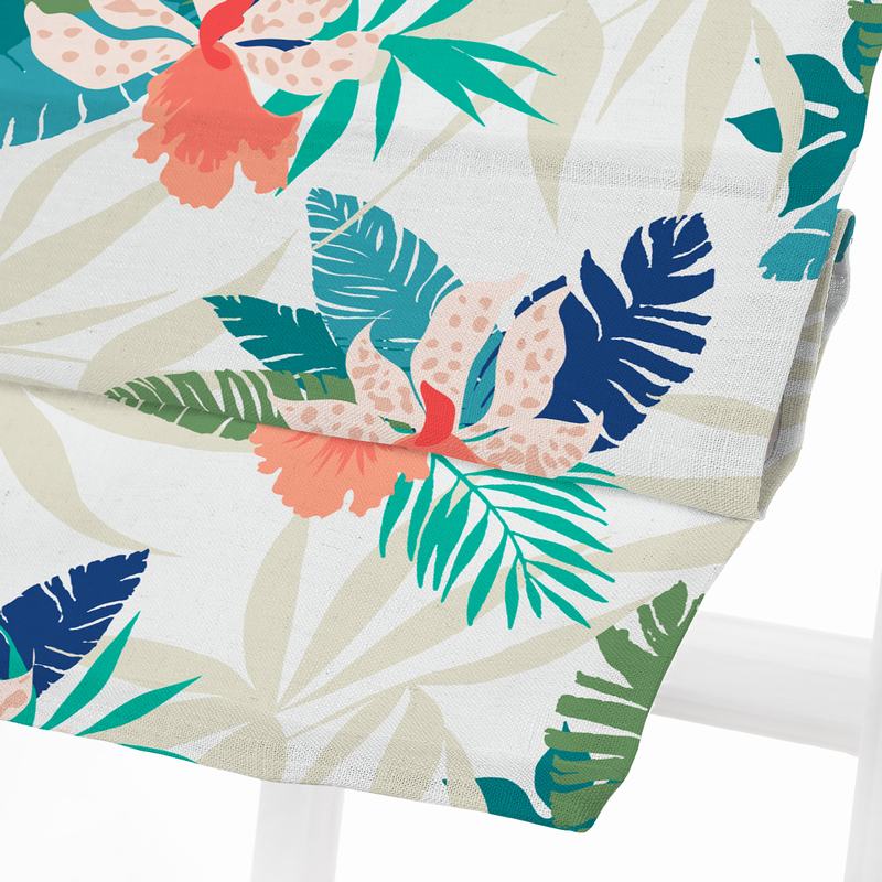 BRITNEY Tropical Print Polyester Linen Roman Shade